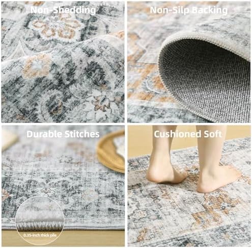 2x3 Washable Area Rugs for Entryway: Small Throw Rugs Low Pile Soft Carpet - Image 4