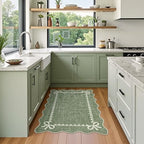 GarveeHome Scalloped Entryway Rug 2x3 Washable Front Door Bow Rug - Image 4