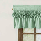 HIG 2 Pack Sage Ruffle Handcrafted Window Valances - Image 4