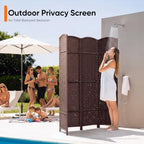 JOSTYLE Outdoor Privacy Screen 4-Panel Folding Room Divider Space Partition - Image 7