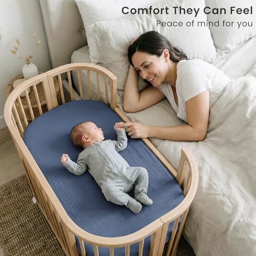 Konssy Muslin Bassinet Sheets for Baby Boys and Girls, 2 Pack - Image 2