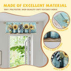 Sunflower Valance Curtain for Windows 2 Pack Watercolor Butterfly Wildflower - Image 2