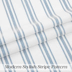 ZJDECOR Blue White Striped Semi Sheer Kitchen Curtain Valances - Image 5