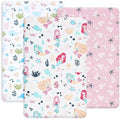 PHF 3 Pack Soft Mini Crib Sheets, Mermaid Silky Pack N Play Sheets by PHF
