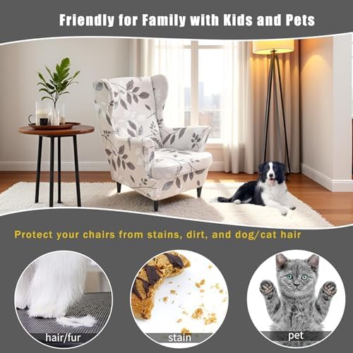 NILUOH Wingback Chair Covers 2-Piece, Armchair Slipcovers - Image 4