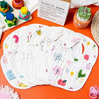 Zainpe 6Pcs Snap Muslin Cotton Baby Bibs Star Cat Rabbit Pattern Adjustable - Image 4