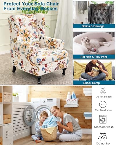 CRFATOP Wingback Chair Covers Wing Armchair Slipcovers - Image 5