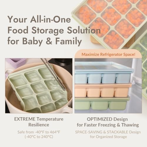 Baby Food Storage Silicone Cubes, Sand Beige, 12 Cubes 1.5oz - Image 7