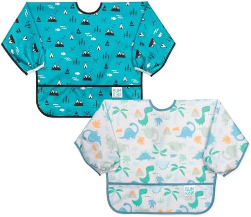 Bumkins - Sleeved Bib - For Boys & Girls, Babies & Toddlers 6-24 Months - by Bumkins