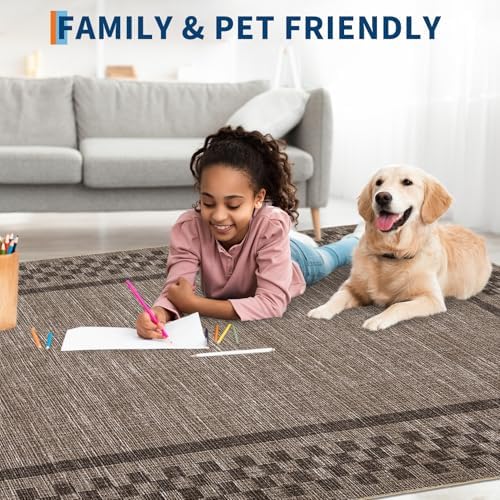 GarveeHome Modern Bordered 9x12 Washable Area Rugs - Image 3