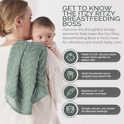 Itzy Ritzy Breastfeeding Boss Multi-Use Cover – A Nursing Cover, Car Seat Wrap - Image 2