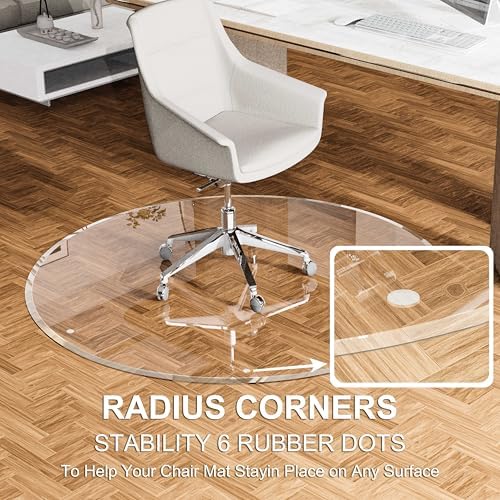 MESAILUP Beveled Edge 40" Round Office Chair Mat - Image 2