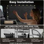 XCBYT Magnetic Car Rear Window Shades, 100% Blackout Privacy Suede - Image 3