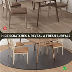 Black Plastic Floor Mat for Under Dining Table, 6ft Round No Slip Waterproof - Image 3