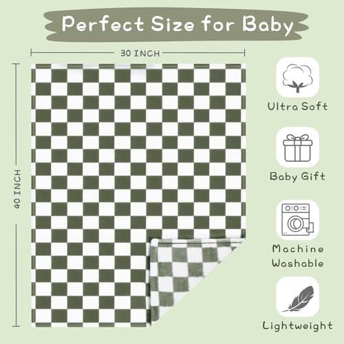 Yurhap Checkered Baby Blanket Fleece Baby Blankets - Image 4