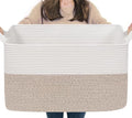 Goodpick 75L Extra Large Woven Blanket Basket, Light Brown by Goodpick