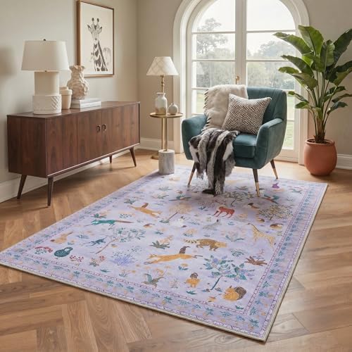 BESBLEE 2X8 Washable Kitchen Runner Rug, Animal Non Slip - Image 5