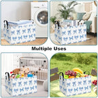 Rectangular Bowknot Fabric Storage Basket - Image 6