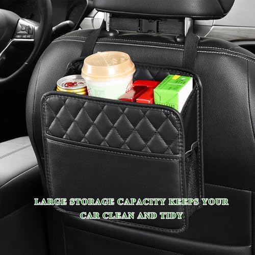2PCS Car Seat Back Organizer, Waterproof Leather Hanging Backseat Organizer - Image 4