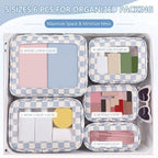 Thinkday 5 Pcs Diaper Bag Organizer Pouch Set Clear Makeup Bag, Sky Blue - Image 2