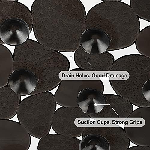 WELTRXE Pebbles Bath Mat for Tub Black Non-Slip Bathtub Mat - Image 4