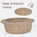 ABenkle Small Basket with Handles, Boho Decorative Rope Woven Dog Cat Toy - Image 2