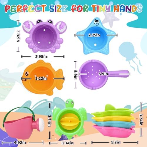 10 Pcs Bath Toys for Kids Ages 1-3, Bathtub & Pool Water Toys for Toddlers 1-3 - Image 4