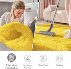 OLANLY Yellow Round Rugs for Bedroom - Image 2