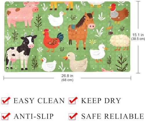 Bath Tub Shower Mat, Washable Bathtub Floor Mats, Suction Cups and Drain Holes - Image 4
