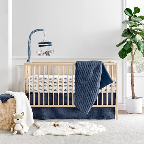 Levtex Baby - Mills Waffle Crib Bed Set - Baby Nursery Set - Navy - Navy - Image 6
