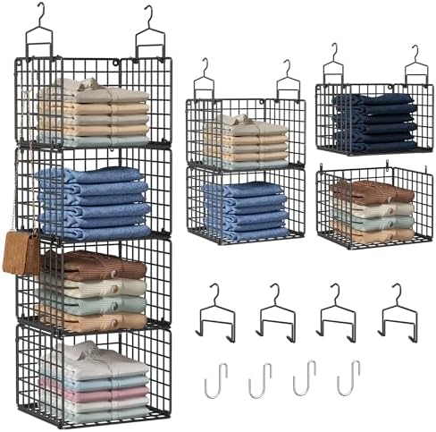 Hanging Closet Organizer, 4 Tier Metal Closet Organizers and Storage by Orapoke
