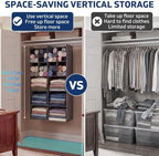 5 Tier Hanging Closet Organizer, 14 Compartments Dual Row Storage - Image 5