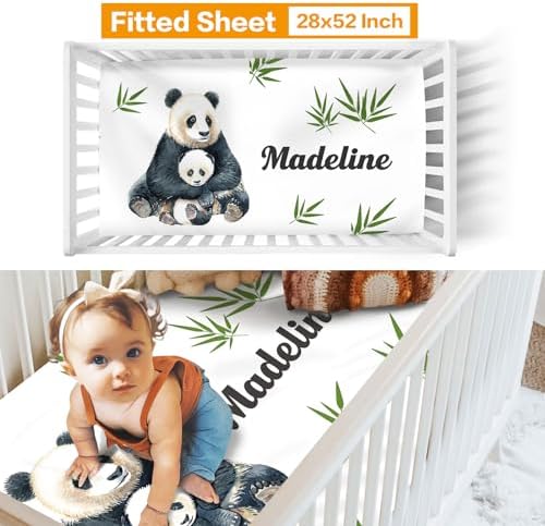 Custom Crib Bedding Set for Boys Girls Gifts Panda Bamboo Color13 - Image 3