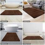 Yeaban Chenille Brown Bathroom Rug 30"x50", Non-Slip Rubber Backing - Image 5