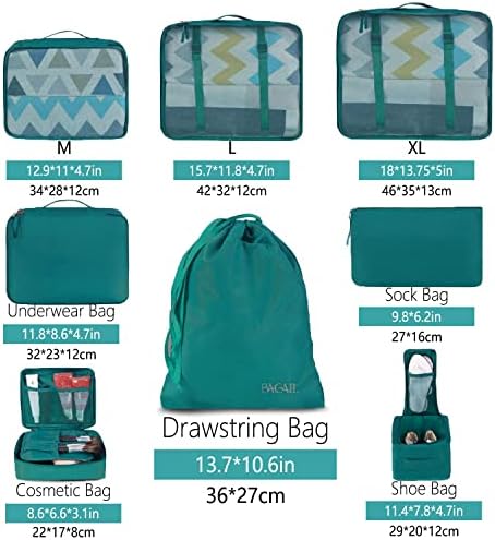 BAGAIL 8 Set Packing Cubes Luggage Packing Organizers - Image 2