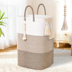 Woven Laundry Basket for Clothes, 100 L Large Rectangle Laundry Hampers by WENMER