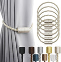 6 Pack Beige Strong Magnetic Curtain Tiebacks Outdoor Elegant Decorative Tie by CurtainTiebacks