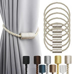 6 Pack Beige Strong Magnetic Curtain Tiebacks Outdoor Elegant Decorative Tie by CurtainTiebacks