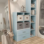 Homes: Inside + Out Apexa 4-Cube Storage Organizer Shelves, Stackable Wood - Image 6