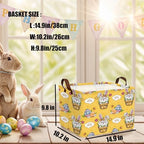 Large Cute Easter Basket for Kid Empty Gift Baby Rectangle Storage Bin Bunny - Image 3