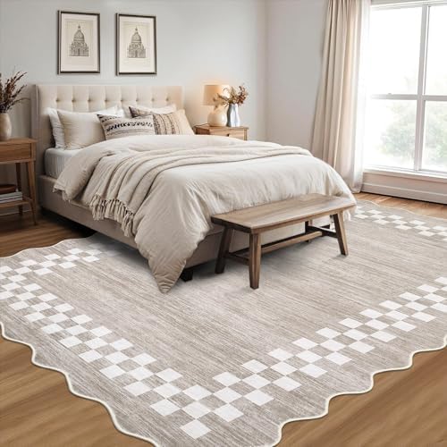 GarveeHome Washable Rug 5x7 for Living Room Large Bedroom Scalloped Rug - Image 2