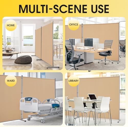 Rantila 2 Large Panels Room Divider, Portable Office Divider, Convenient Movable - Image 3