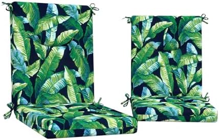 DYTXIII Outdoor High Back Chair Cushions Set of 2, 44x20 in Water Repellent by DYTXIII