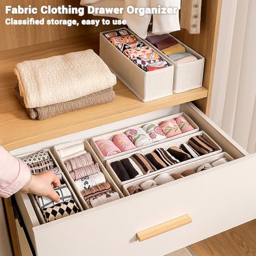 MURRI&MURRDI Mini Foldable Clothes Drawer Organizer 6 Pcs, Fabric Drawer - Image 3