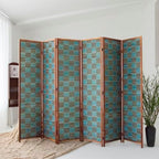 6 Panel Bamboo Room Divider, 5.6 ft Tall Double-Sided Folding Privacy Screen by PawlaBay