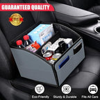 Car Storage Organizer, Leather Front & Back Seat Caddy Gray - Image 2