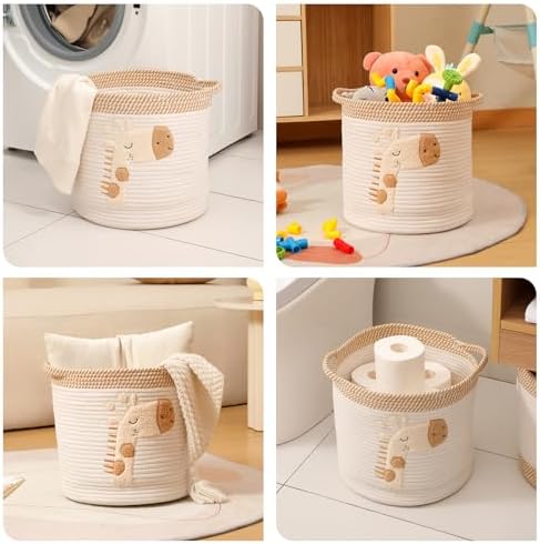 Toy Storage Baskets Woven Cotton Rope Storage Basket - Image 4