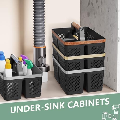 BYUNER Black Shower Caddy Portable: Plastic Bathroom Caddy Organizer - Image 6