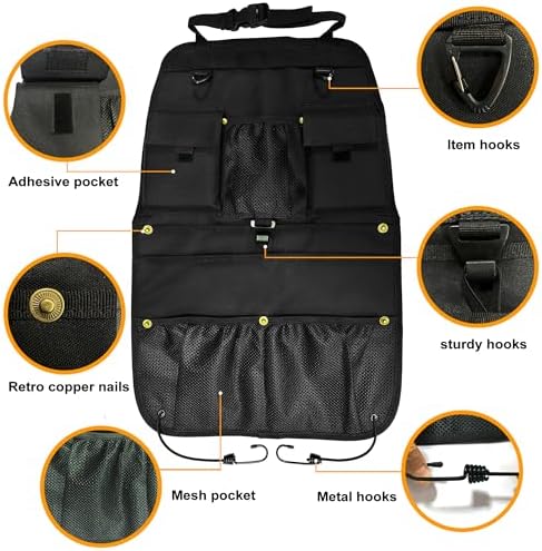 Car Seat Back Organizer with Multiple Storage Pockets, Universal Fit - Image 3