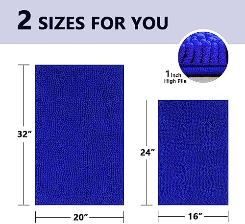 Bathroom Rugs Sets 2 Piece, Extra Soft Chenille Bath Mat Ultra Absorbent - Image 2
